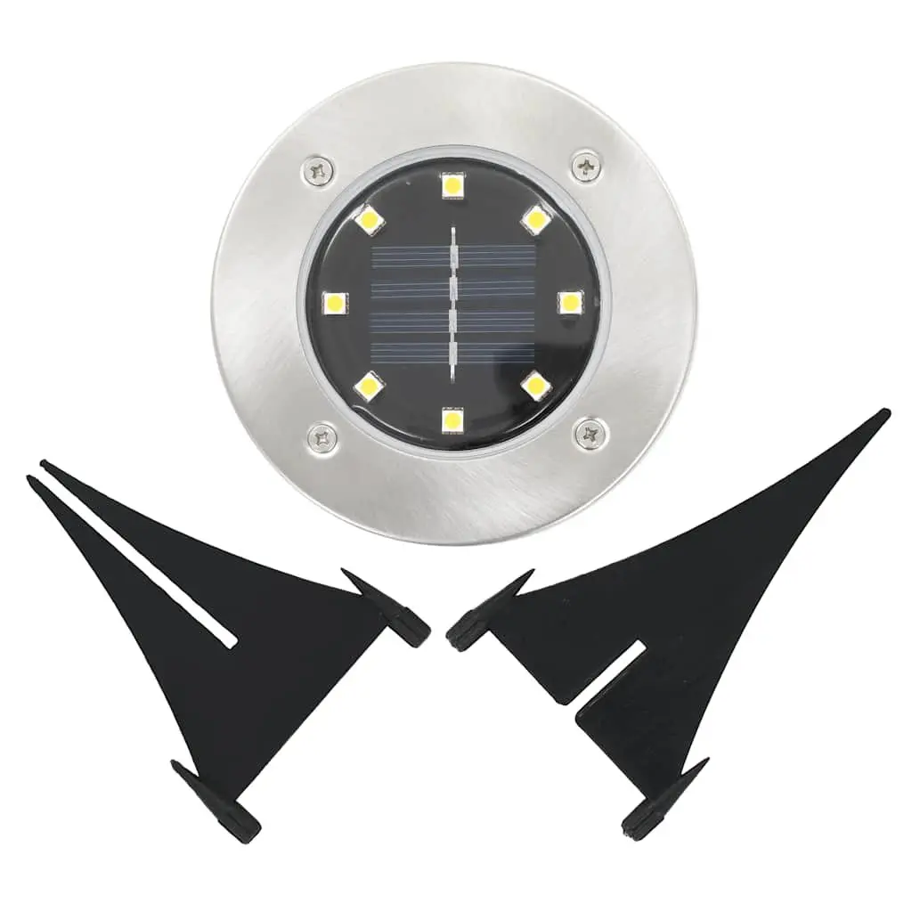 Solar Ground Lights 8 Pack LED Outdoor Garden Pathway Warm White Automatic Dusk to Dawn Operation