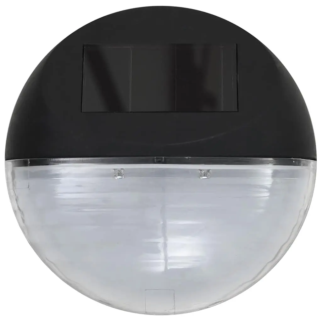 Solar Wall Lights 12 Pack Black Round LED Outdoor Garden Lamp