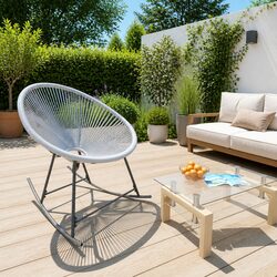 Outdoor Moon Chair in Grey for Patio Relaxation
