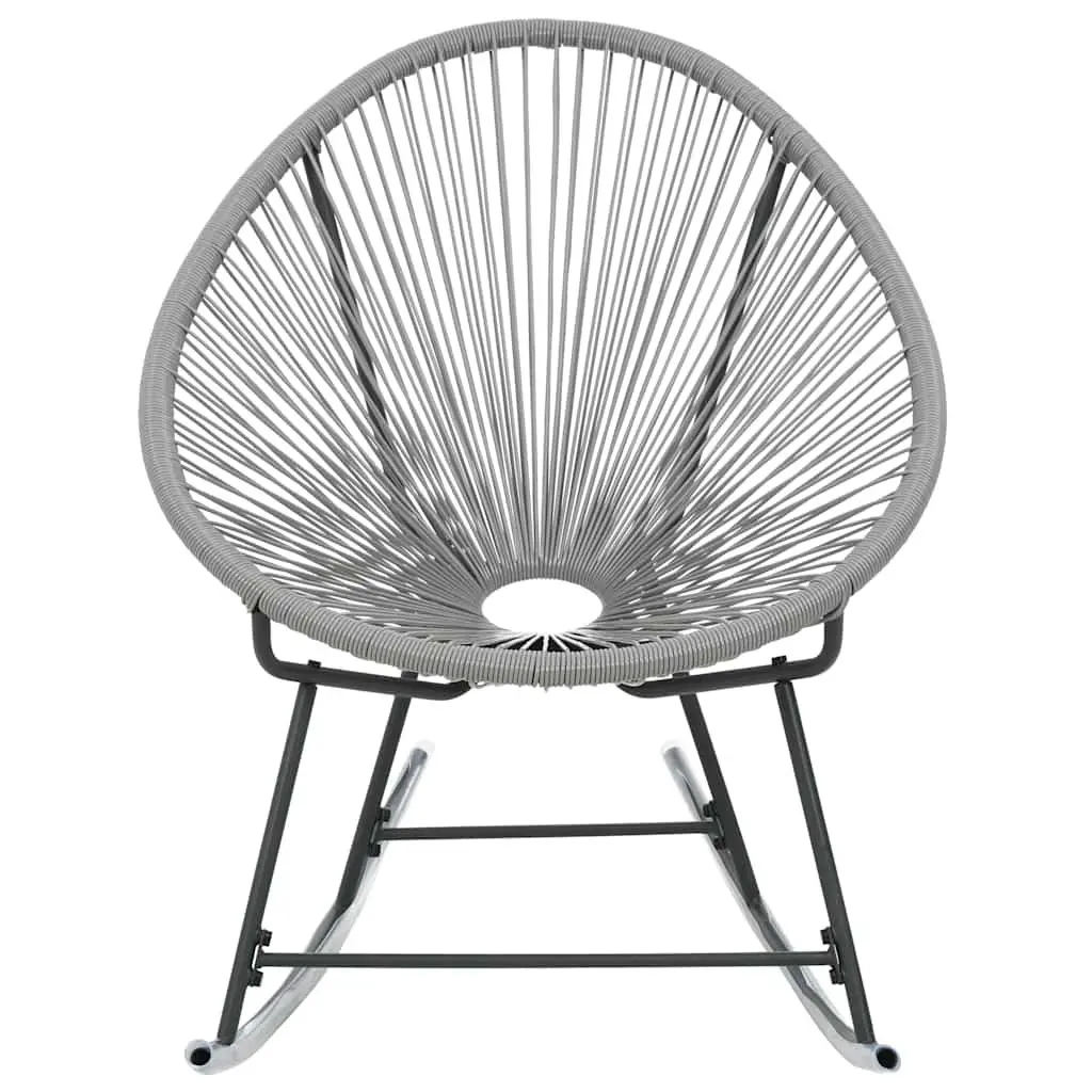 Outdoor Rocking Moon Chair Grey Poly Rattan Water Resistant Seating