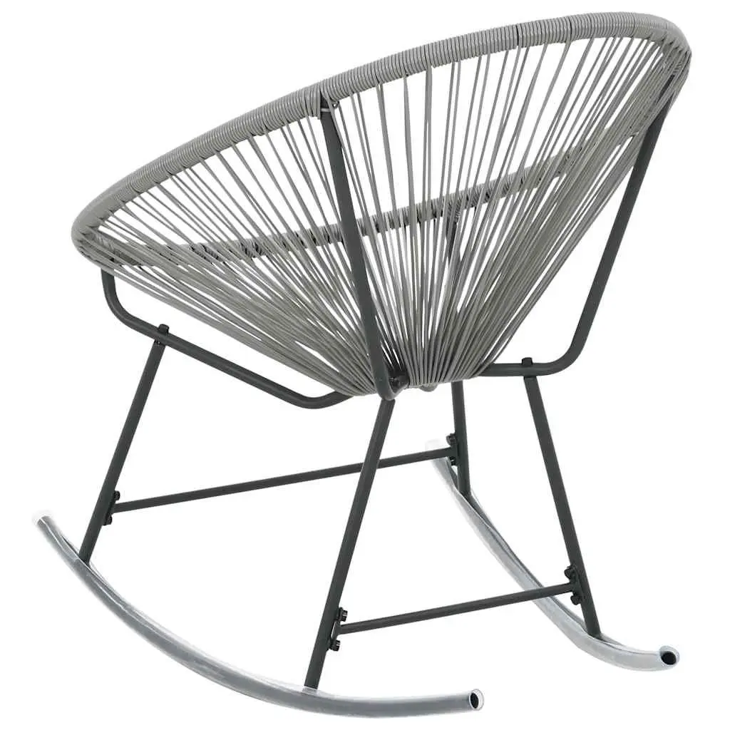 Outdoor Rocking Moon Chair Grey Poly Rattan Water Resistant Seating