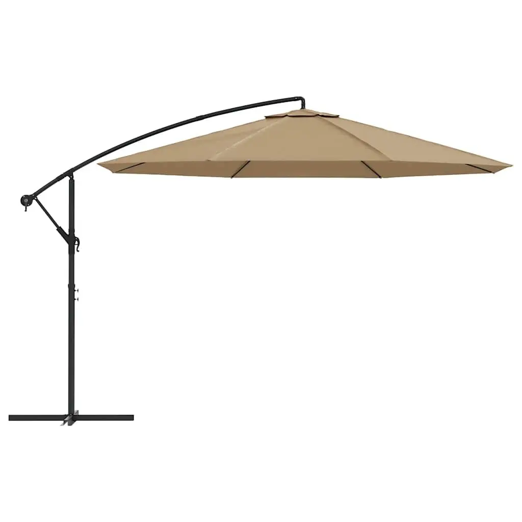 Cantilever Garden Parasol Outdoor Hanging Umbrella 350cm Taupe Shade