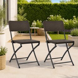 Enhance Your Patio with 2 Folding Chairs in Brown