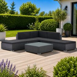 Stylish 6 Piece Garden Furniture Set in Black