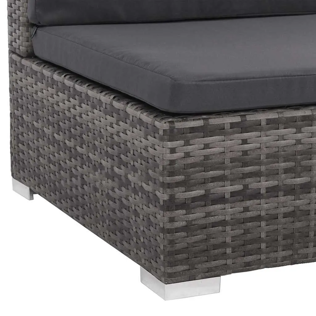 7 Piece Outdoor Garden Lounge Furniture Set Modular Weather-Resistant PE Rattan Sofa Patio Sectional with Cushions