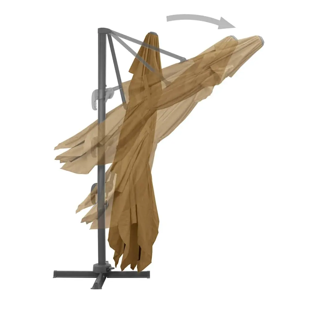 Cantilever Garden Parasol 400x300cm Taupe Outdoor Hanging Sunshade UV Protection