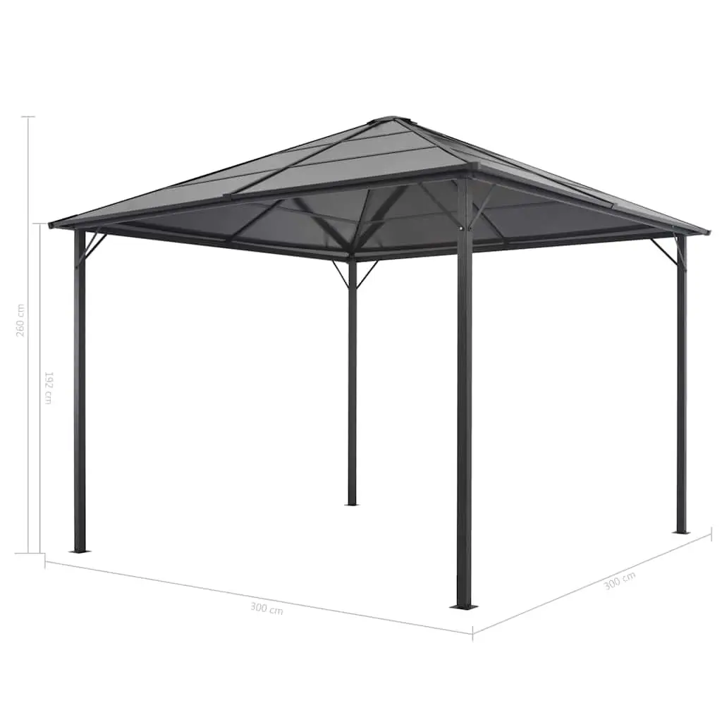 Outdoor Gazebo 3x3 m Black Aluminium Canopy with Curtains and Removable Sidewalls