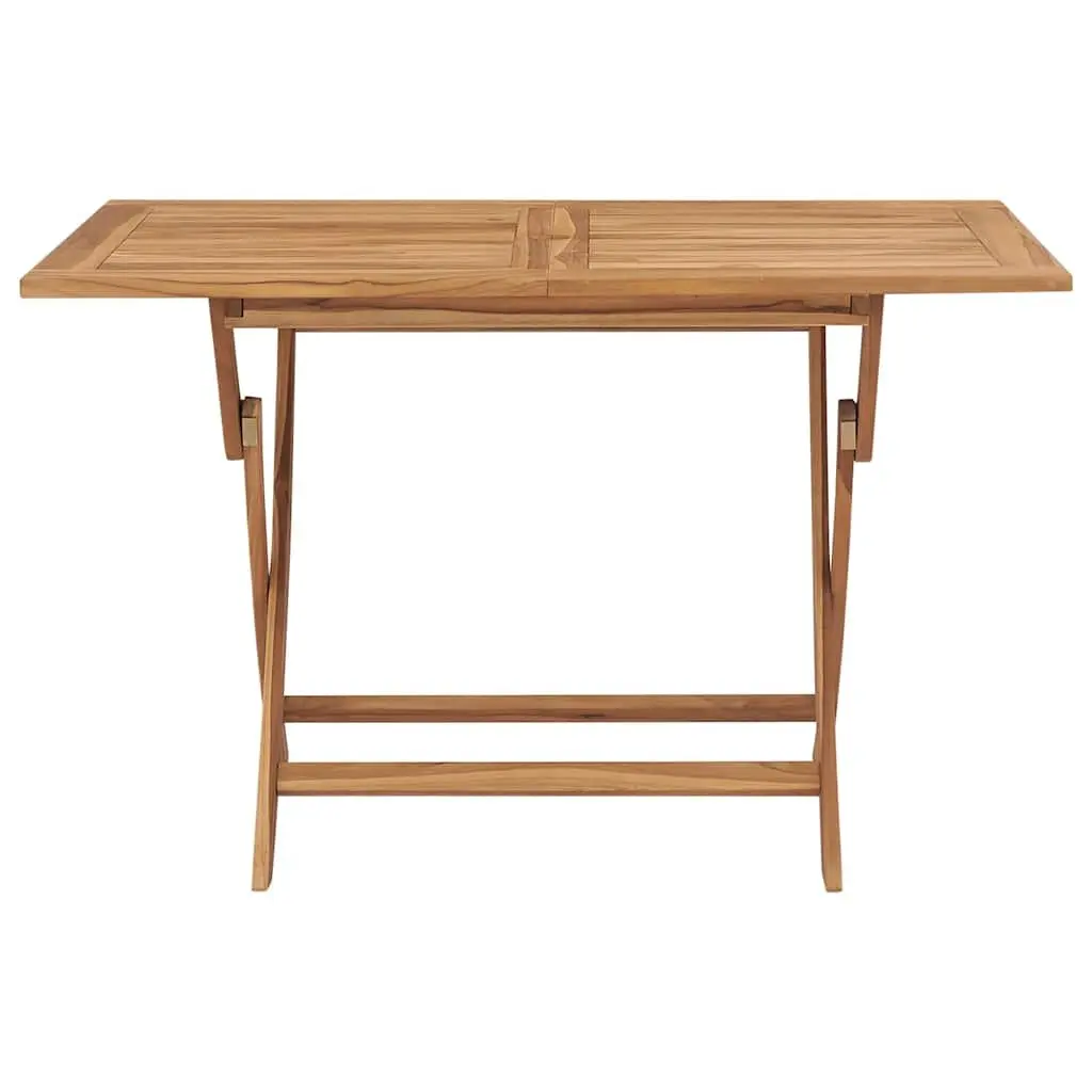 Folding Garden Dining Table 120x70x75cm Outdoor Patio Teak Wood Furniture Brown