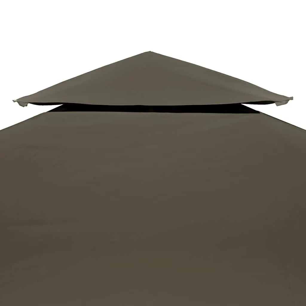 2-Tier Gazebo Top Cover 3x3 m Water-Resistant Polyester Fabric Taupe