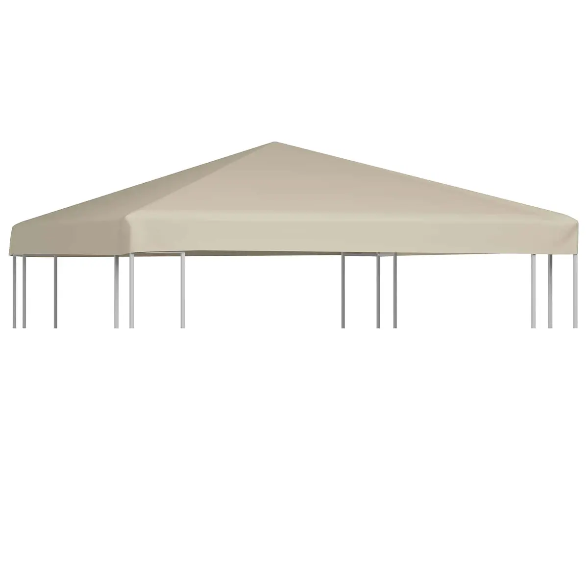 Gazebo Top Cover 3x3 m Beige Outdoor Canopy Replacement Water Resistant Polyester Fabric