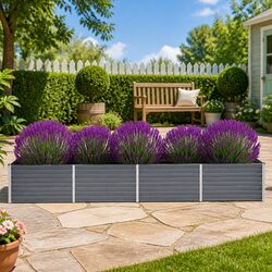 Stylish Grey Raised Garden Bed for Outdoor Spaces 320x80x45cm