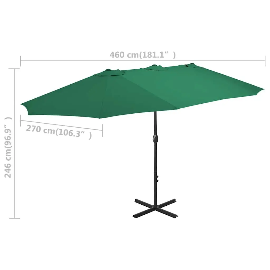 Garden Parasol 460x270cm Crank Mechanism Double Top Shade UV Protection