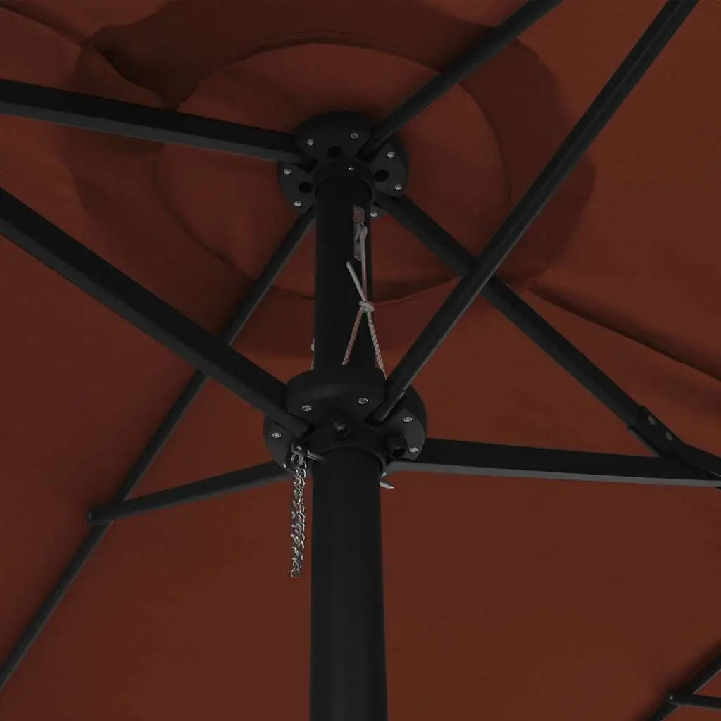 Garden Parasol 460x270 cm Double-Top UV Protective Polyester Crank Brown