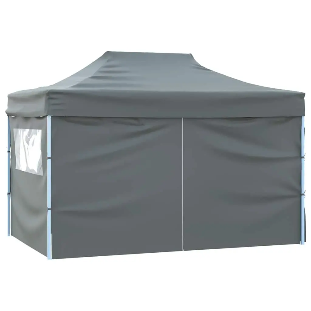 Foldable Pop-Up Tent 3x4.5m with 4 Side Walls Outdoor Canopy Gazebo Anthracite