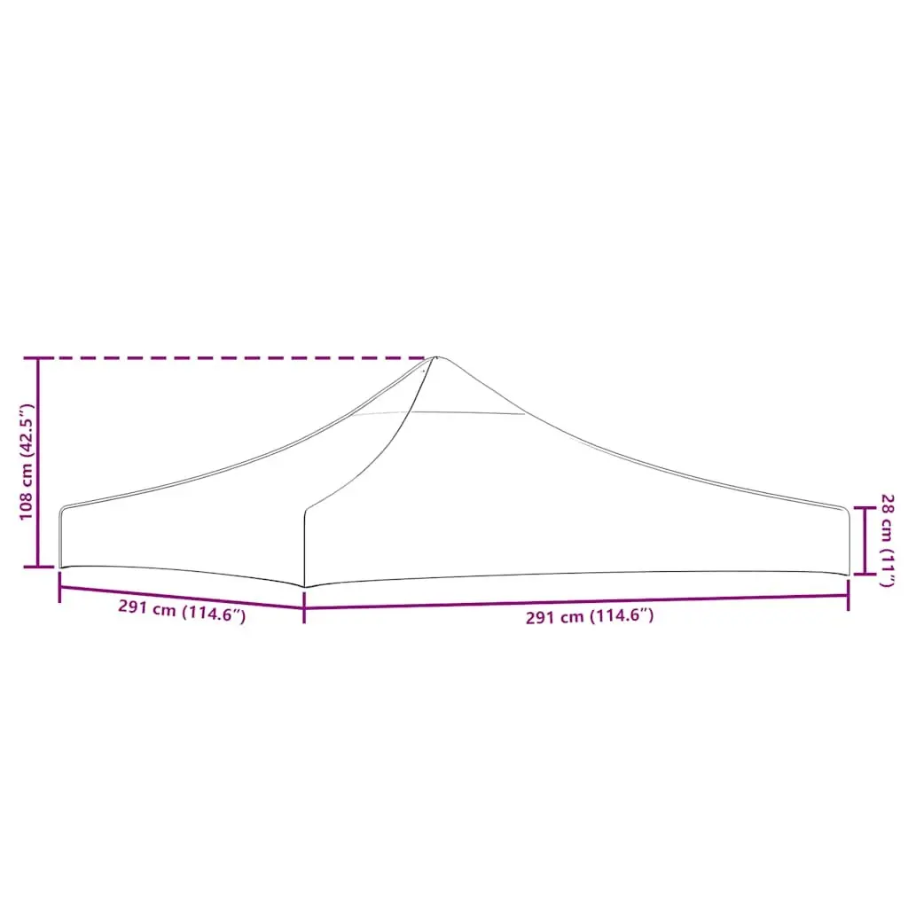 Party Tent Canopy Roof 3x3m Weather Resistant Durable Oxford Fabric Replacement Top