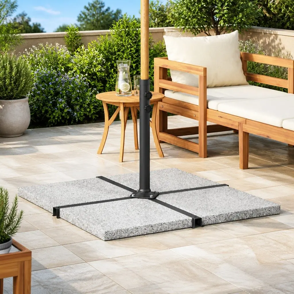 Umbrella Weight Plate Square 25 kg Durable Stabilizer for Outdoor Parasol Base