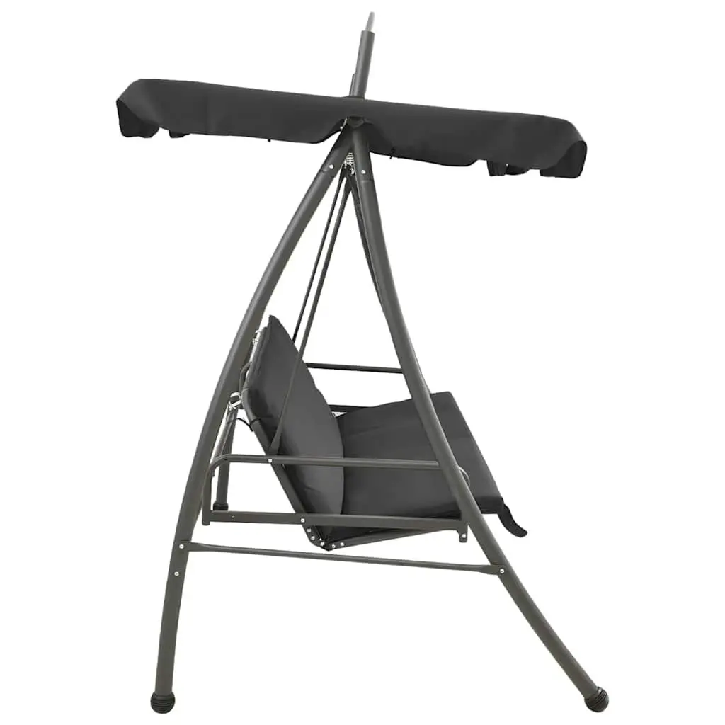 Outdoor Convertible Swing Bench Canopy 198x120x205cm Anthracite Steel Porch