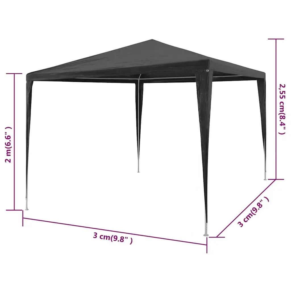 Party Tent 3x3m Anthracite UV Water Resistant Outdoor Canopy Gazebo