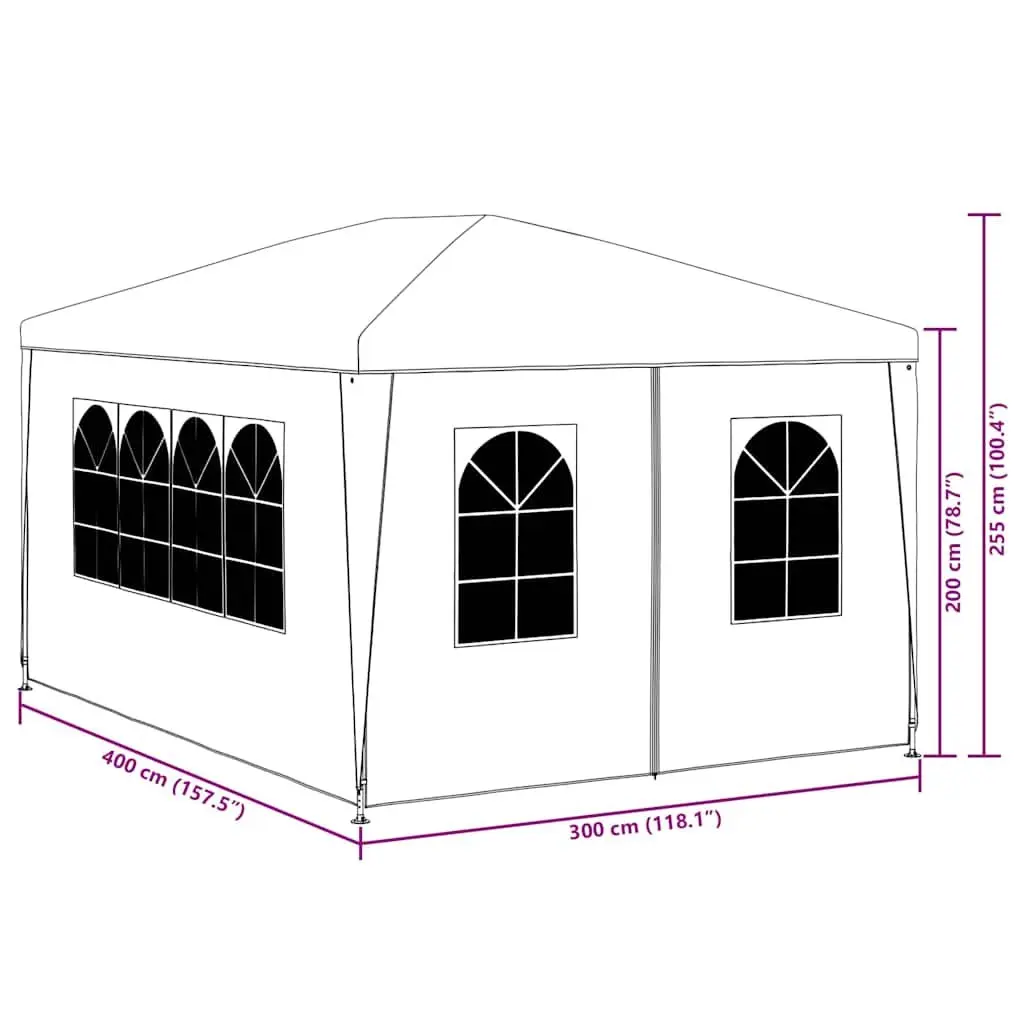 Party Tent 3x4 m Outdoor Canopy Garden Gazebo Marquee Green Removable Sidewalls