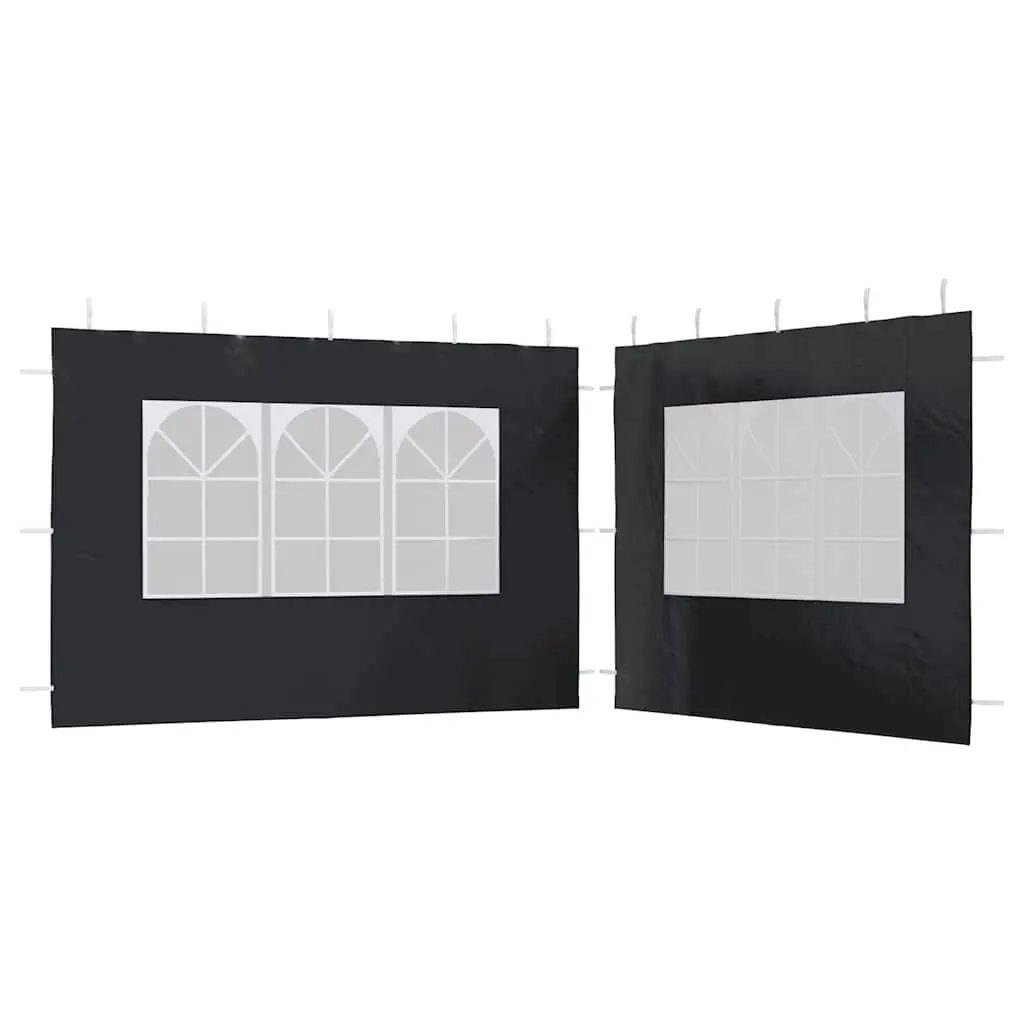 Marquee Tent Sidewall 300x300cm 2 Piece Weather-Resistant with Decorative Window for Outdoor Events