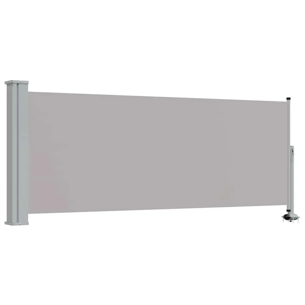 Retractable Side Awning 100 x 300 cm Grey UV and Tear Resistant Polyester Outdoor Privacy Screen