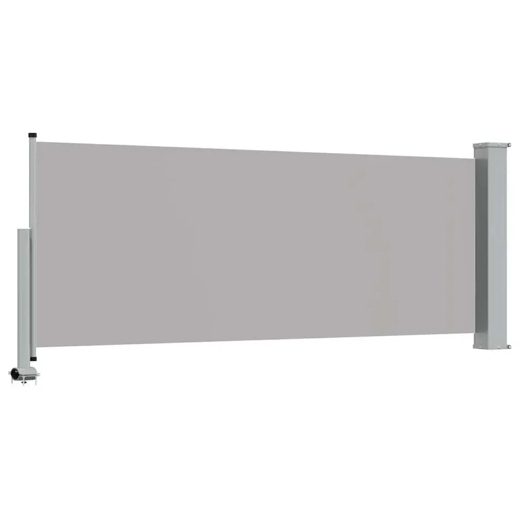 Retractable Side Awning 100 x 300 cm Grey UV and Tear Resistant Polyester Outdoor Privacy Screen