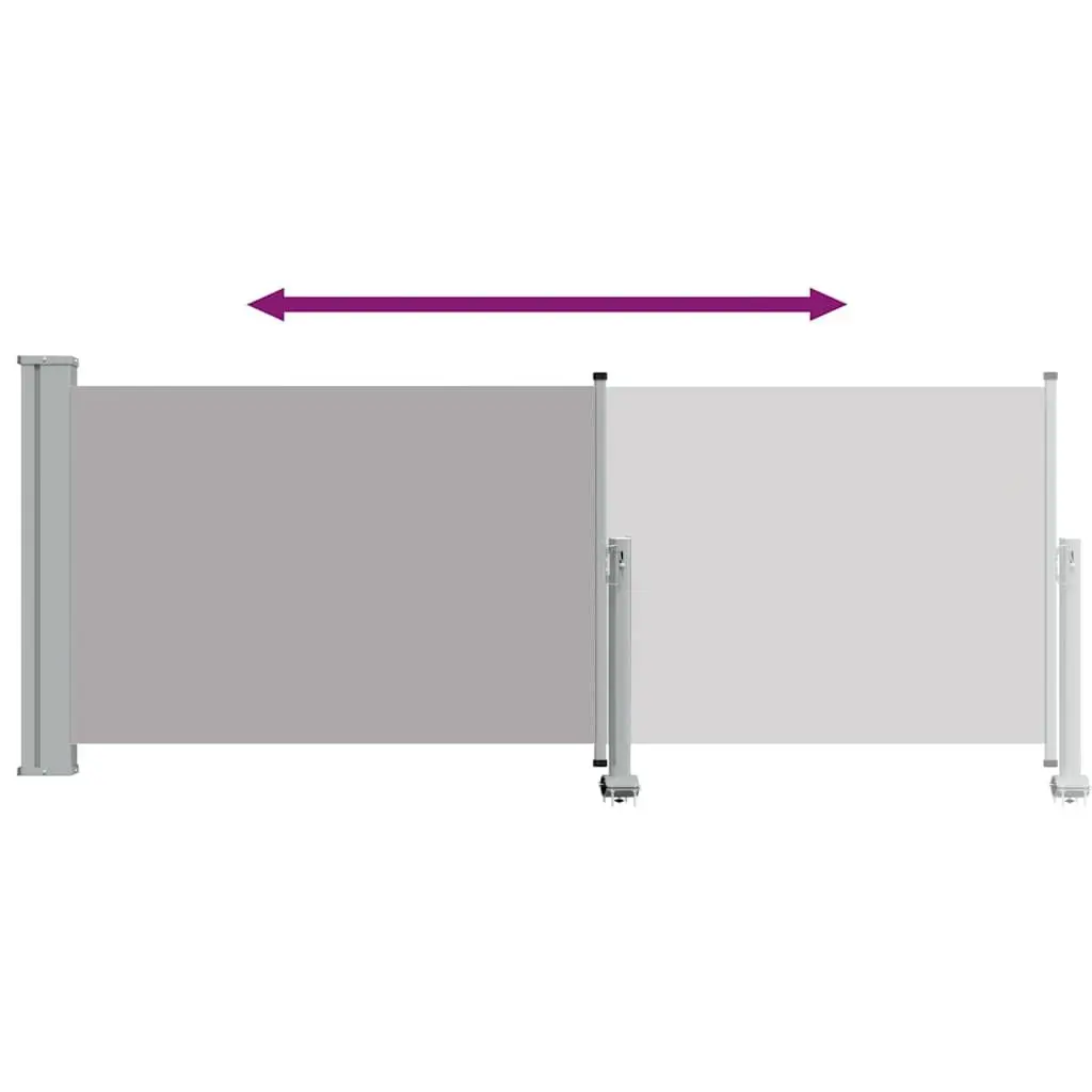 Retractable Side Awning 100 x 300 cm Grey UV and Tear Resistant Polyester Outdoor Privacy Screen