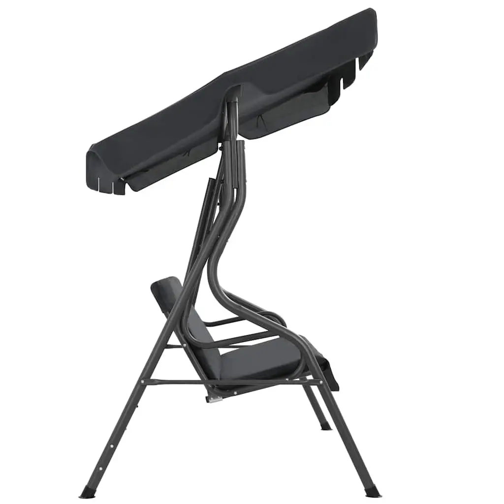 Garden Swing Bench Outdoor Patio Chair Canopy Shade Relaxing Seat Anthracite