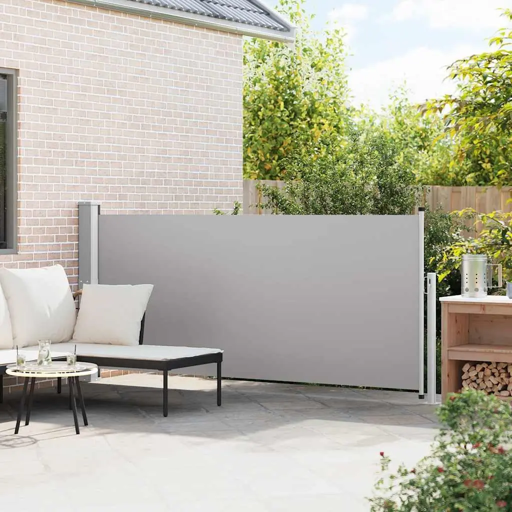 Retractable Side Awning 140 x 300 cm UV-proof Tear-resistant Water-resistant Grey