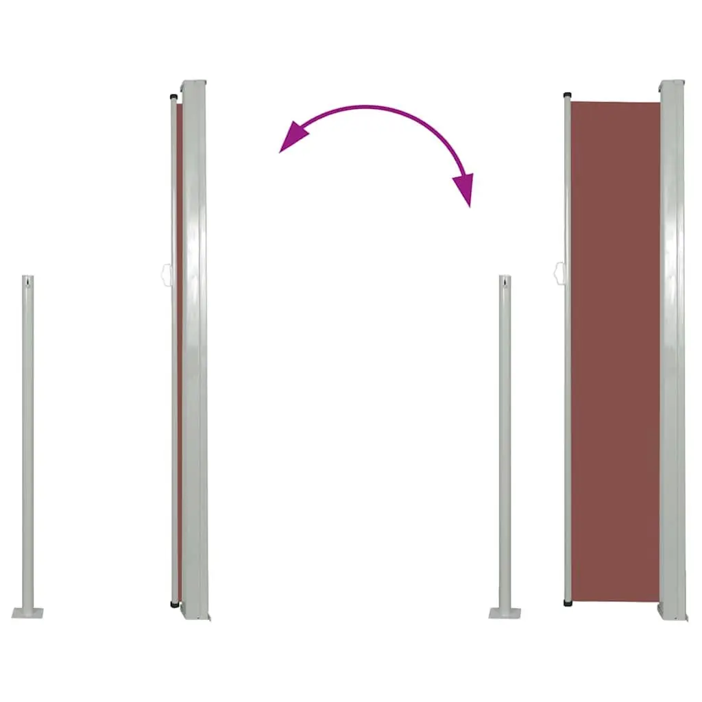 Retractable Side Awning 117x314 cm Brown Outdoor Privacy Screen