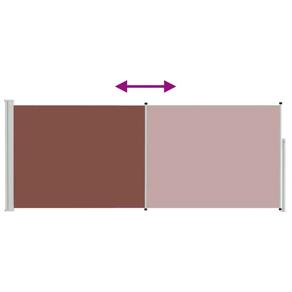 Retractable Side Awning 117x314 cm Brown Outdoor Privacy Screen
