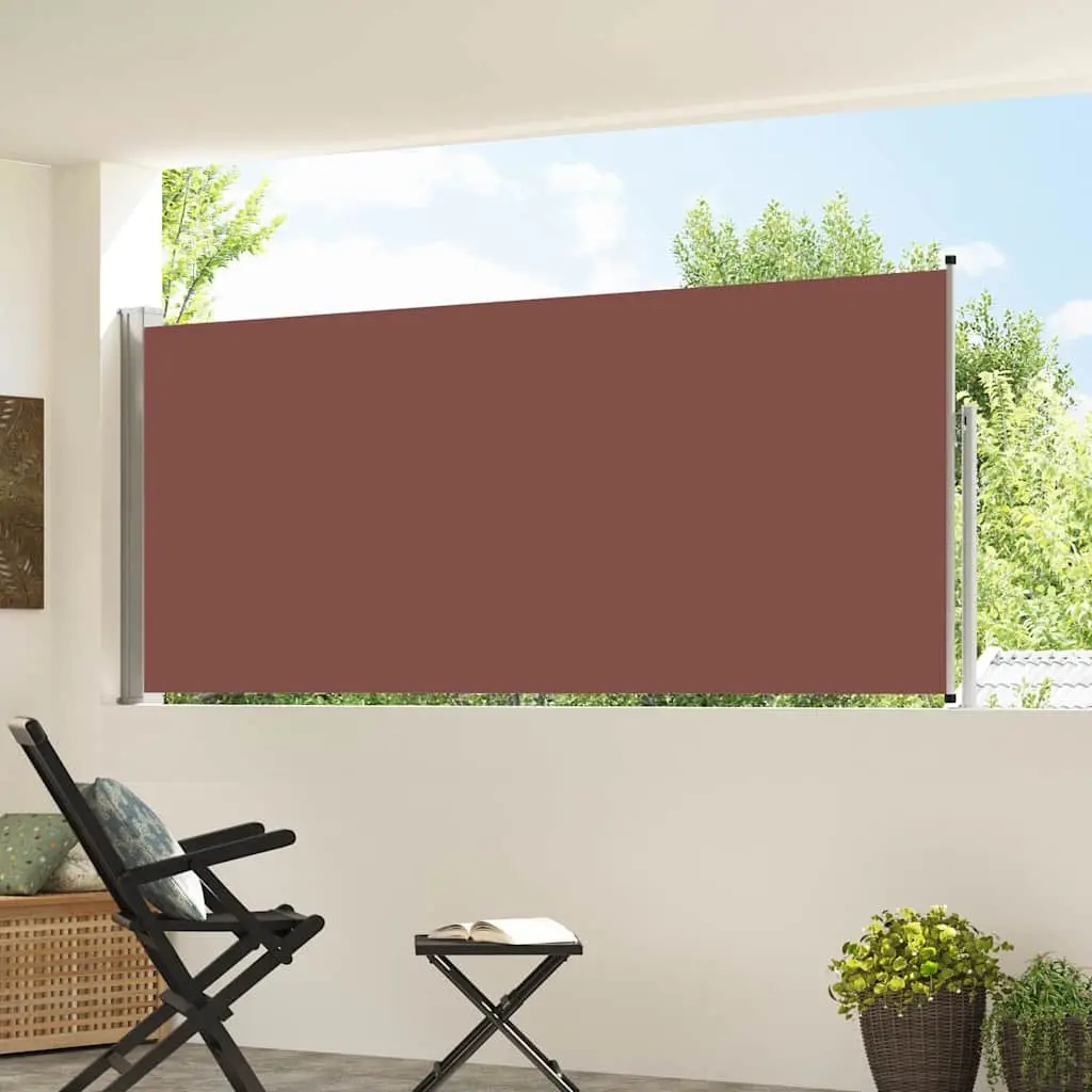Retractable Side Awning 117x314 cm Brown Outdoor Privacy Screen