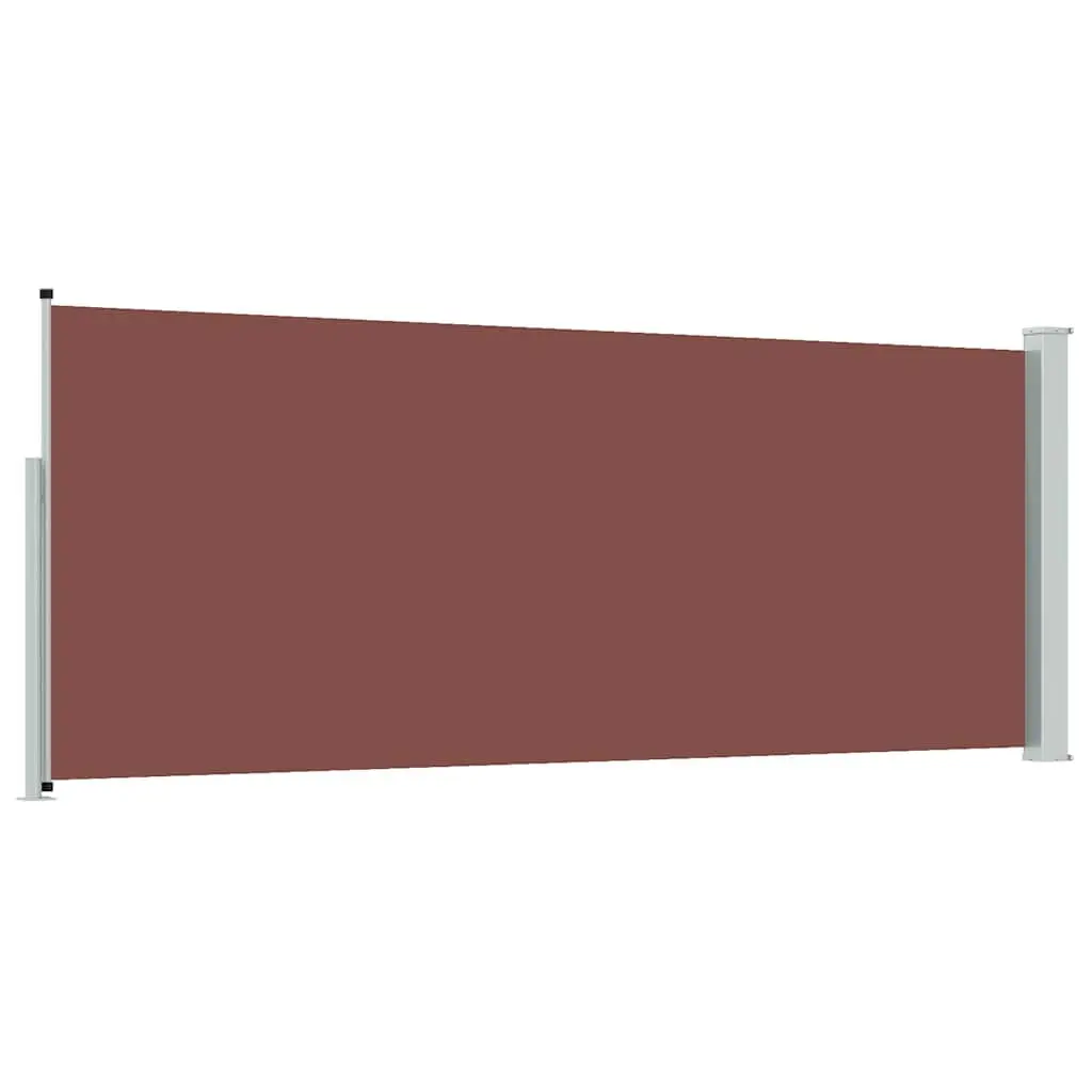Retractable Side Awning 117x314 cm Brown Outdoor Privacy Screen