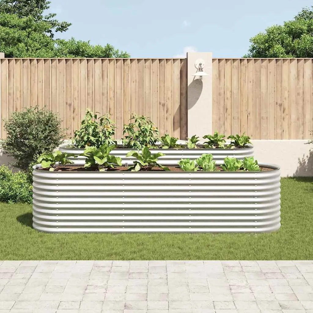 Galvanised Steel Garden Raised Bed 320x80x81cm Weather Resistant Outdoor Planter Box