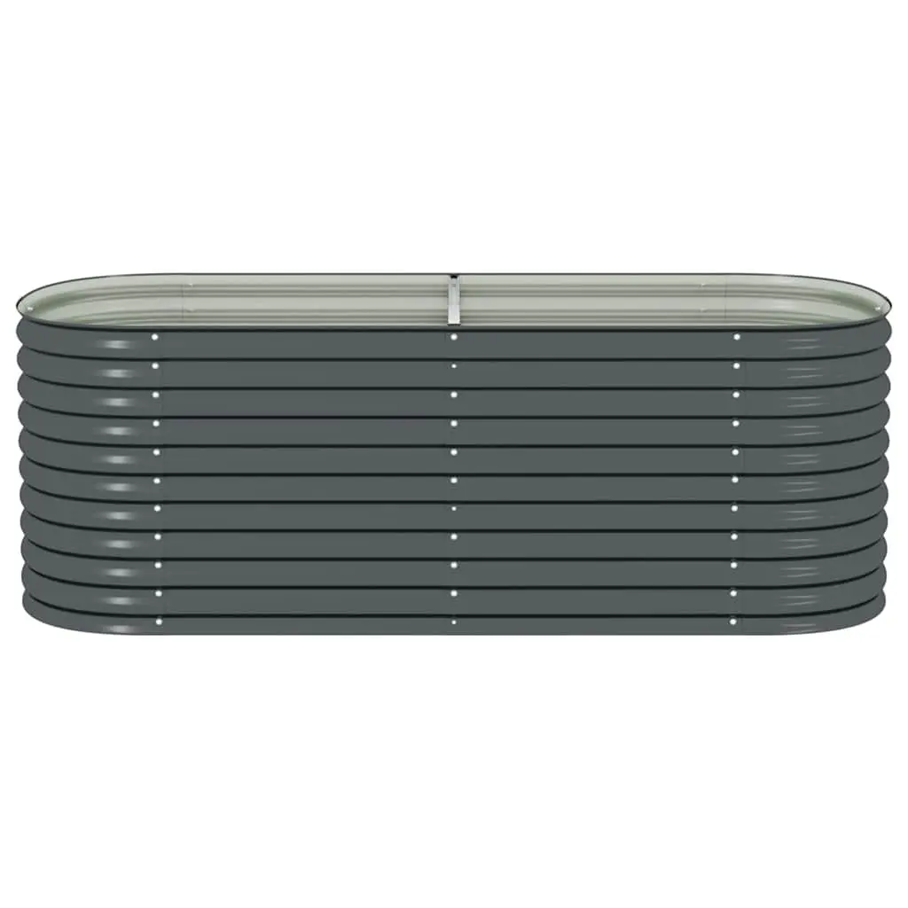 Garden Raised Bed 240x80x81 cm Galvanised Steel Planter Outdoor Grey
