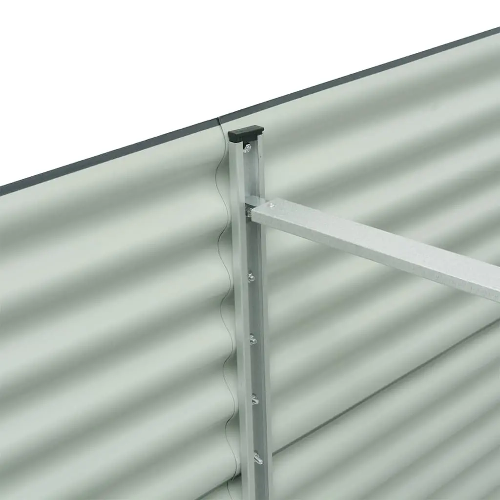 Garden Raised Bed 240x80x81 cm Galvanised Steel Planter Outdoor Grey