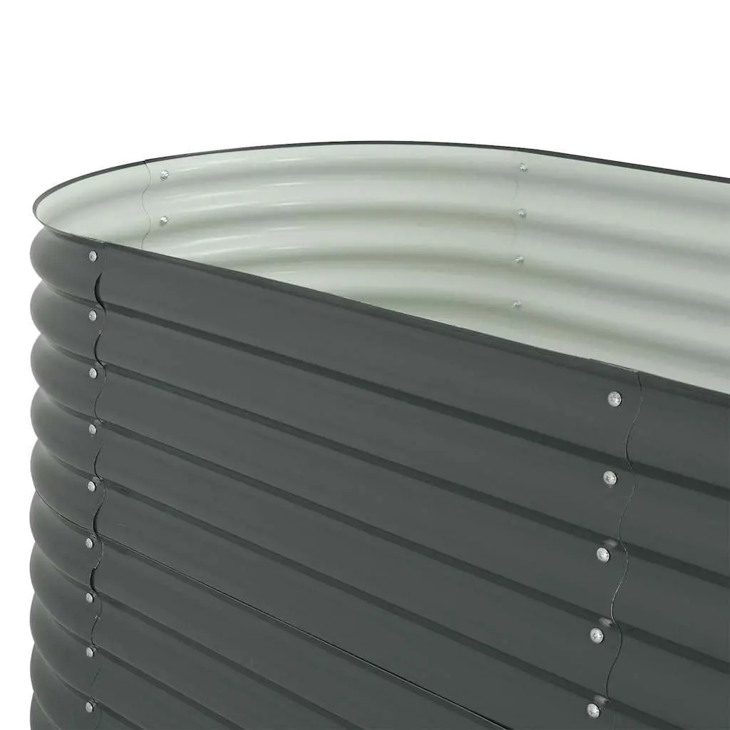 Garden Raised Bed 240x80x81 cm Galvanised Steel Planter Outdoor Grey