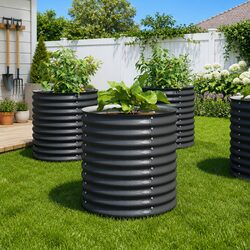 Galvanised Steel Garden Raised Bed 80x80x81cm Planter Box Outdoor Vegetables