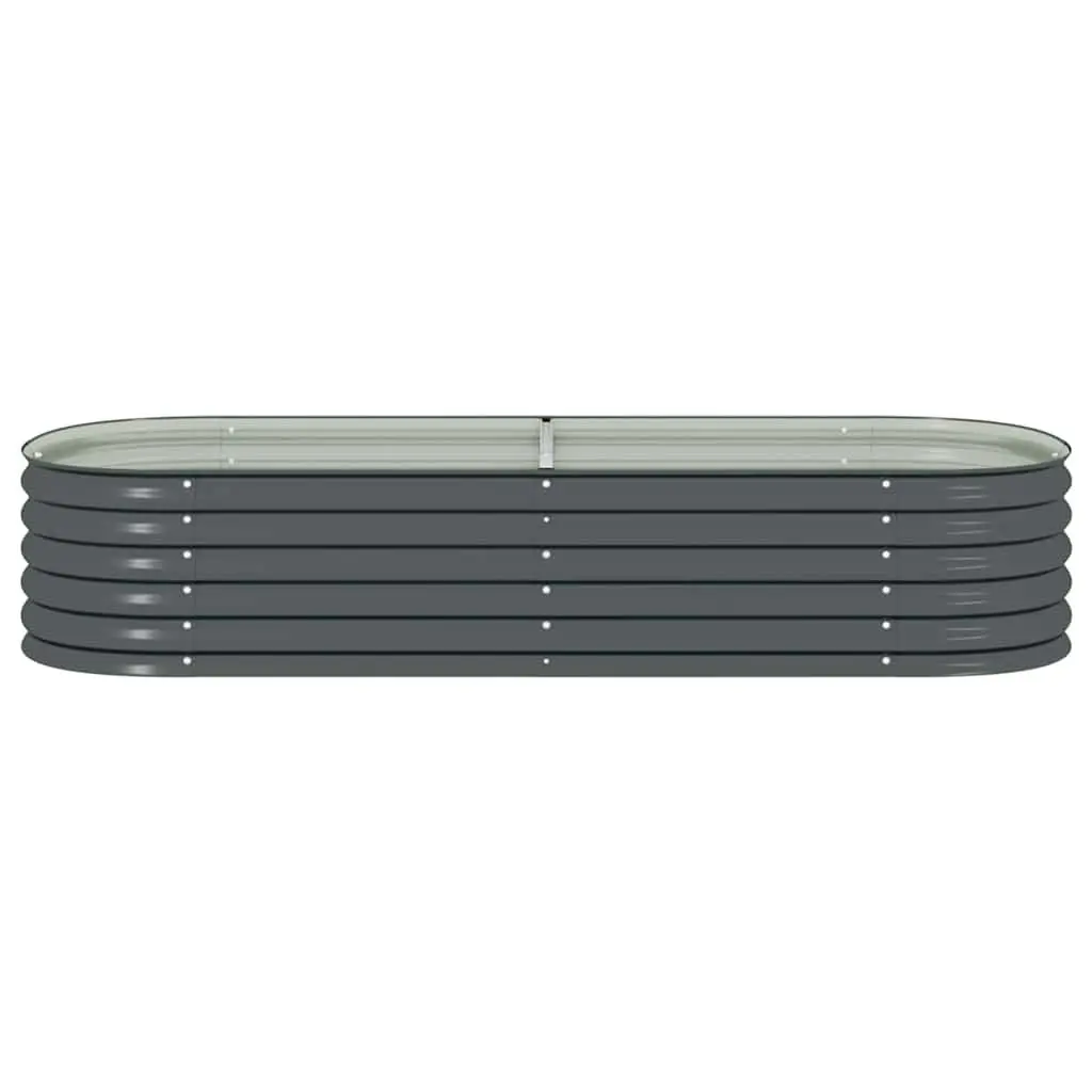 Garden Raised Bed 240x80x44 cm Galvanised Steel Planter Box Grey Outdoor