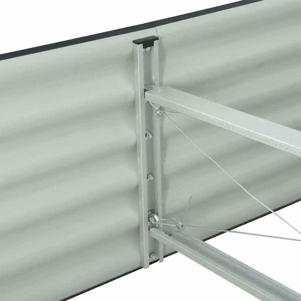 Garden Raised Bed 240x80x44 cm Galvanised Steel Planter Box Grey Outdoor