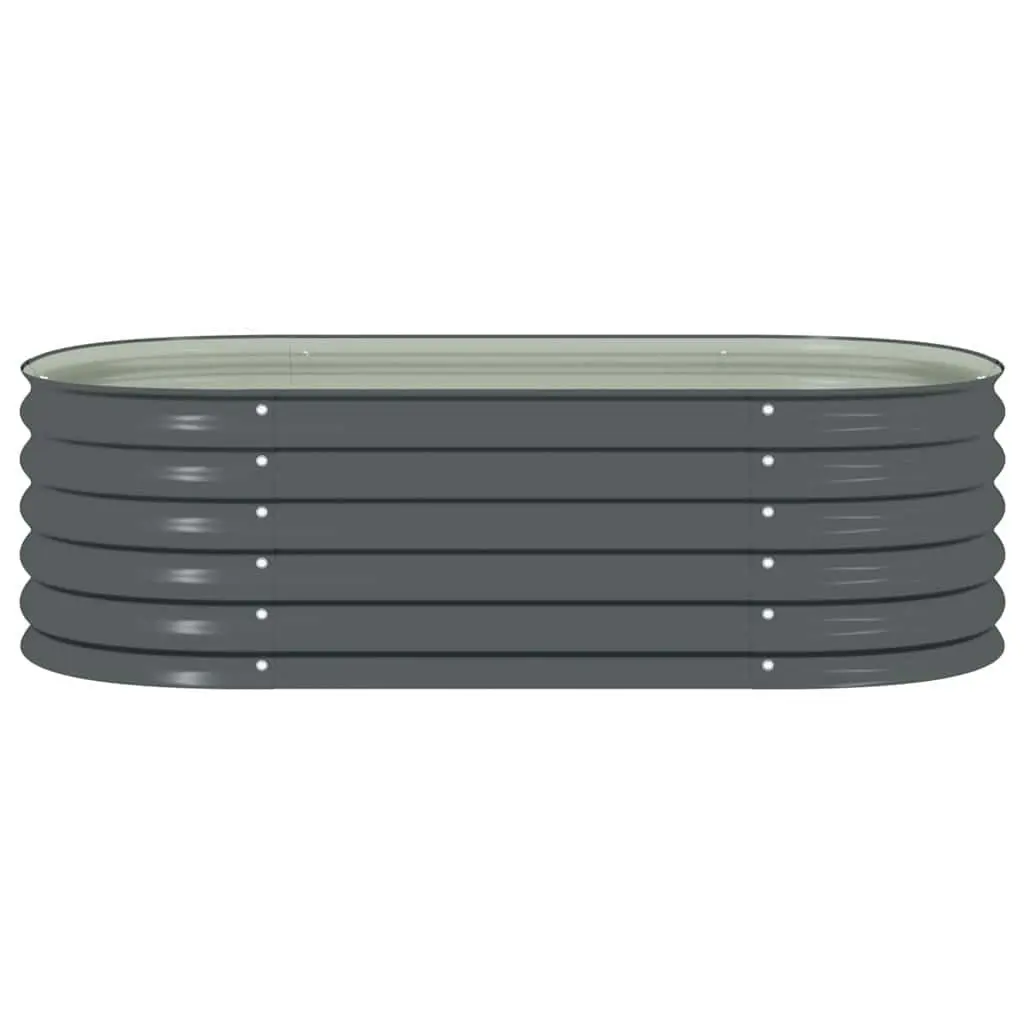 Garden Raised Bed 160x80x44 cm Galvanised Steel Planter Grey Outdoor