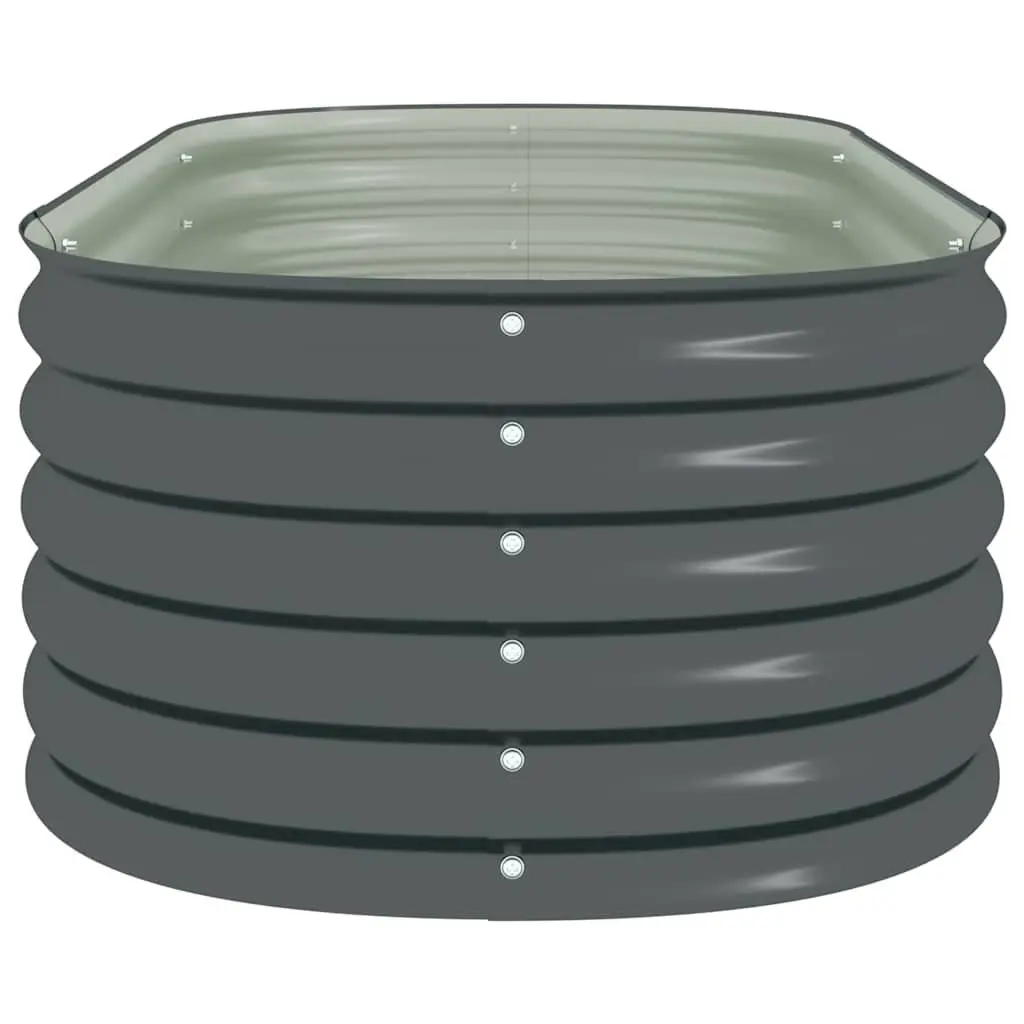 Garden Raised Bed 160x80x44 cm Galvanised Steel Planter Grey Outdoor