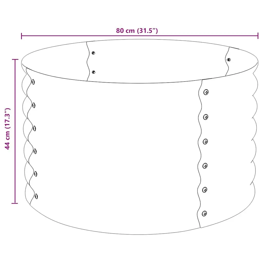 Garden Raised Bed 80x80x44 cm Galvanised Steel Planter Grey Outdoor