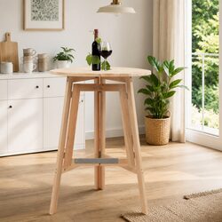 Enhance Your Space with This Brown Fir Bar Table