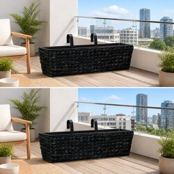 Stylish Black Planters Set for Indoor Gardening