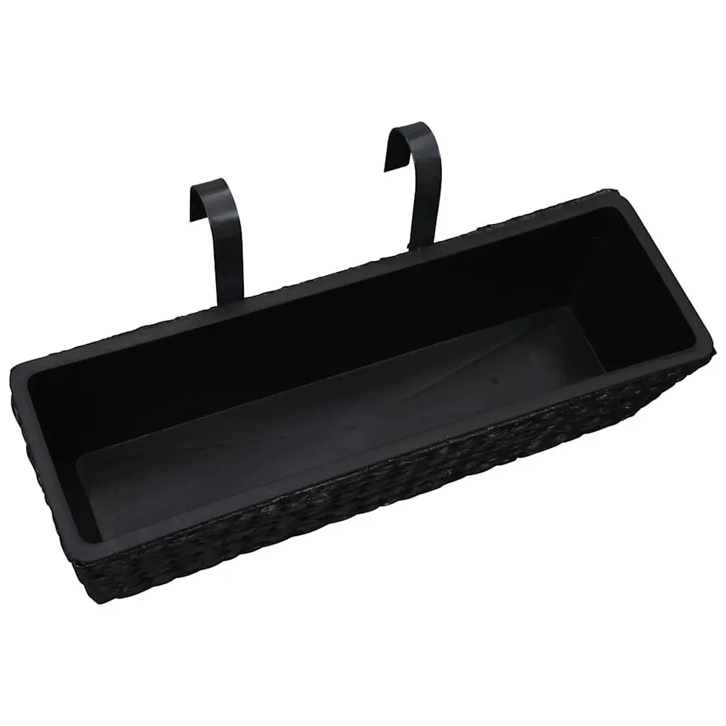 Water Hyacinth Planters Set of 2 Black Indoor Garden Pots with Removable Pots