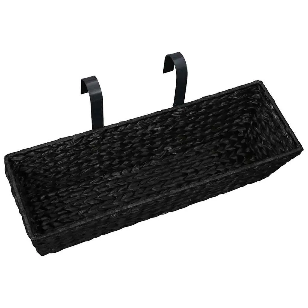 Water Hyacinth Planters Set of 2 Black Indoor Garden Pots with Removable Pots
