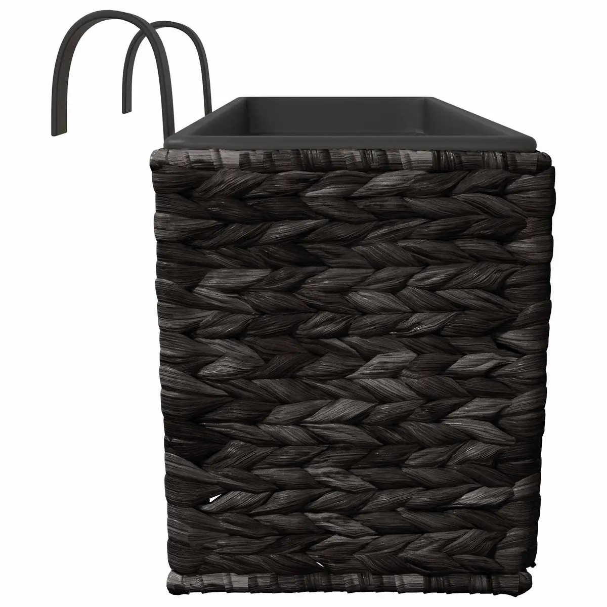 Water Hyacinth Planters Set of 2 Black Indoor Garden Pots with Removable Pots
