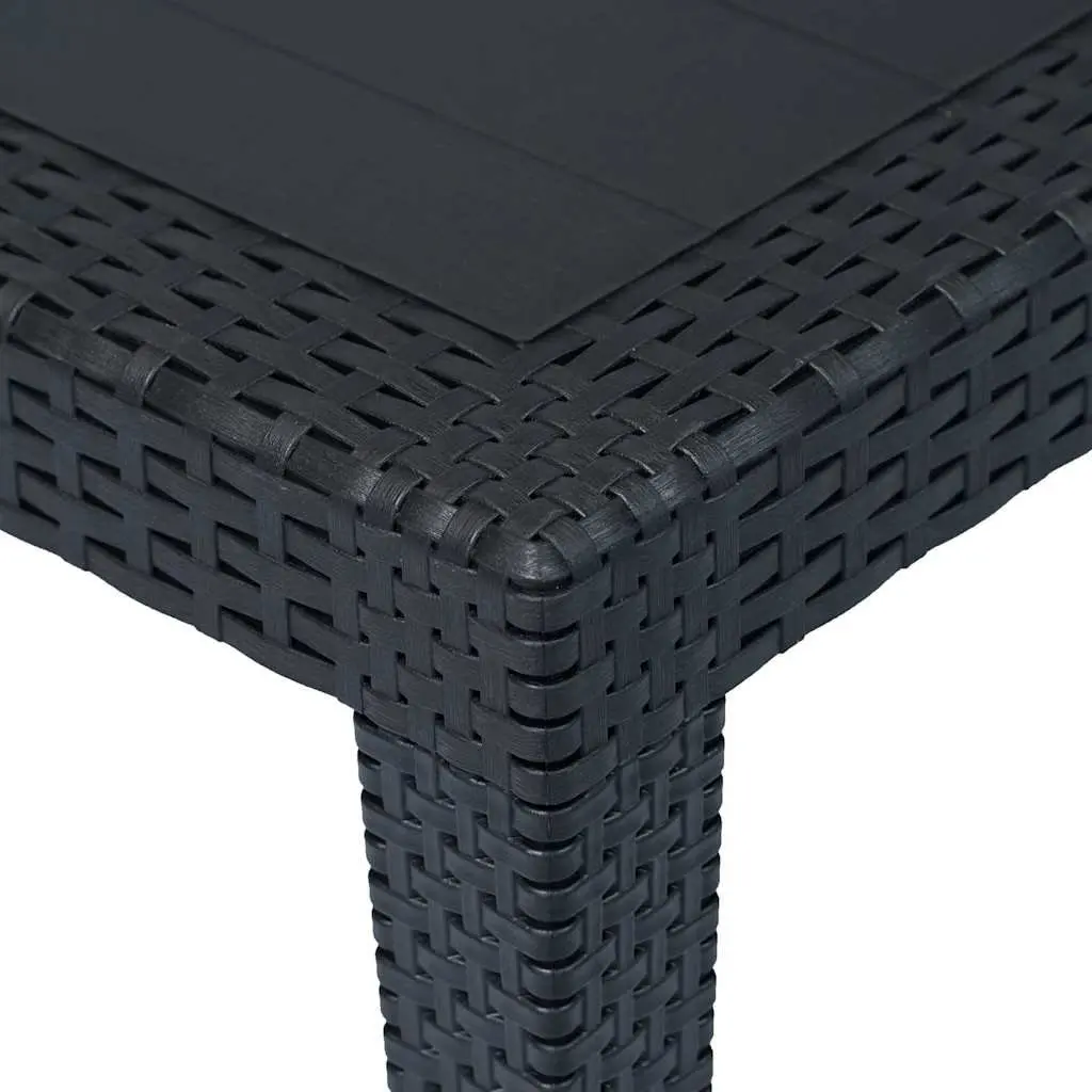 Garden Dining Table Anthracite Outdoor Furniture Rattan Look Plastic Patio