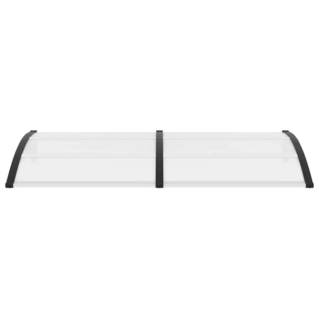 Door Canopy 200x100cm Black Polycarbonate Outdoor Entrance Shelter